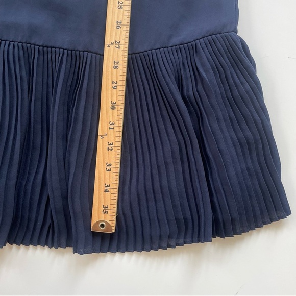 Nanette Nanette Lepore Navy Blue Sleeveless Drop Waist Pleated Dress Size 12 - Picture 12 of 12